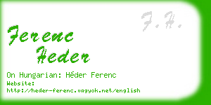 ferenc heder business card